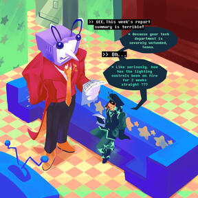 herb (oc) and tenna in green room